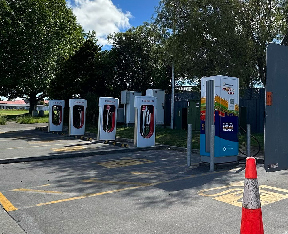 Tesla Supercharger en snelladen Nieuw-Zeeland