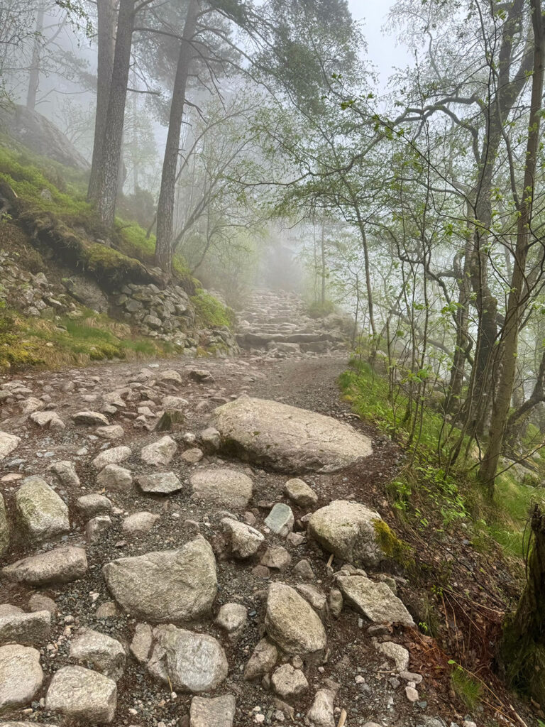 Begin van de Preikestolen wandeling